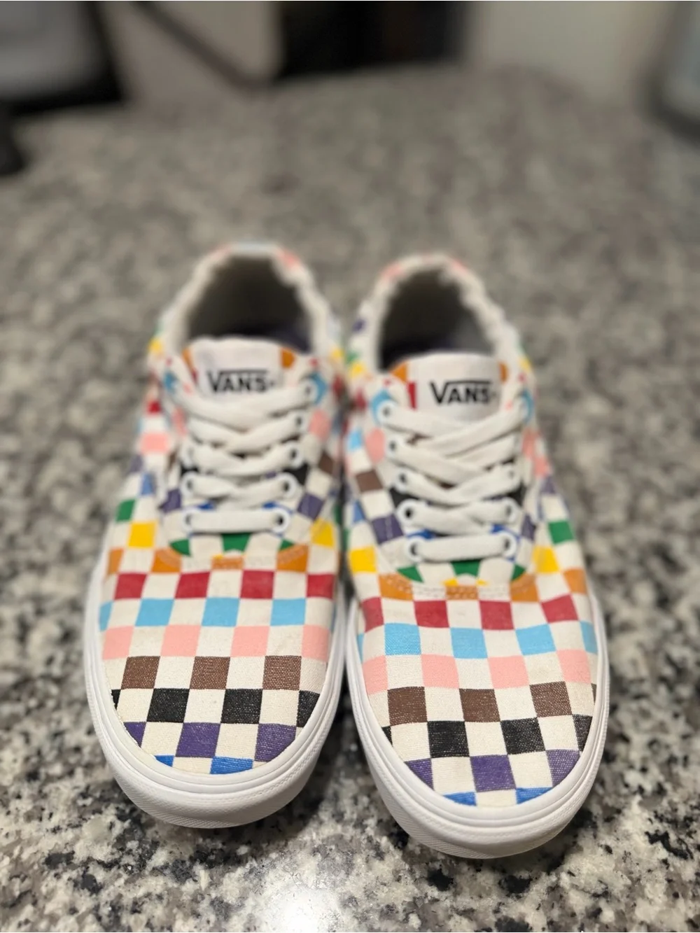 Vans Multicolor Checkerboard Low-Top Sneakers - White Trim
